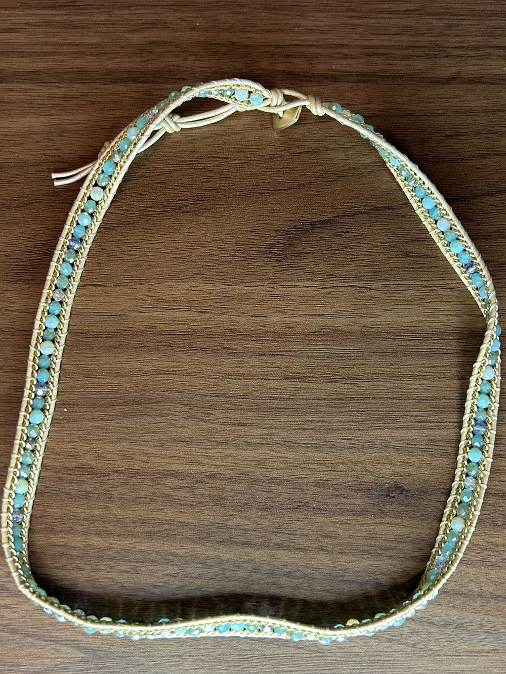 Blue and Silver-Tone Blue Beaded Women’s Necklace